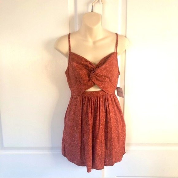 Arizona Jean Company Pants - FLASH SALE ITEM! BOHO BURNT ORANGE ROMPER WITH POCKETS & CUTOUT